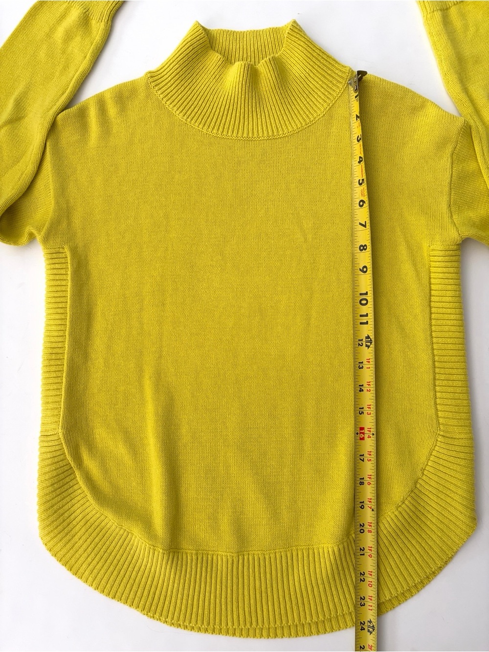 Zaket & Plover Sweater Funnel Neck Cashmere Cotton Blend Sweater Yellow XS - Picture 8 of 13